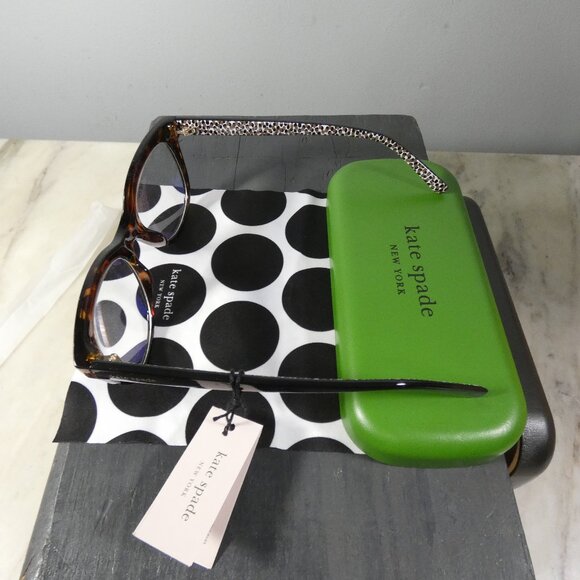 Kate Spade New York Women's Odessa Blue Light Oval Reading Glasses, Dark +2 - Picture 4 of 9